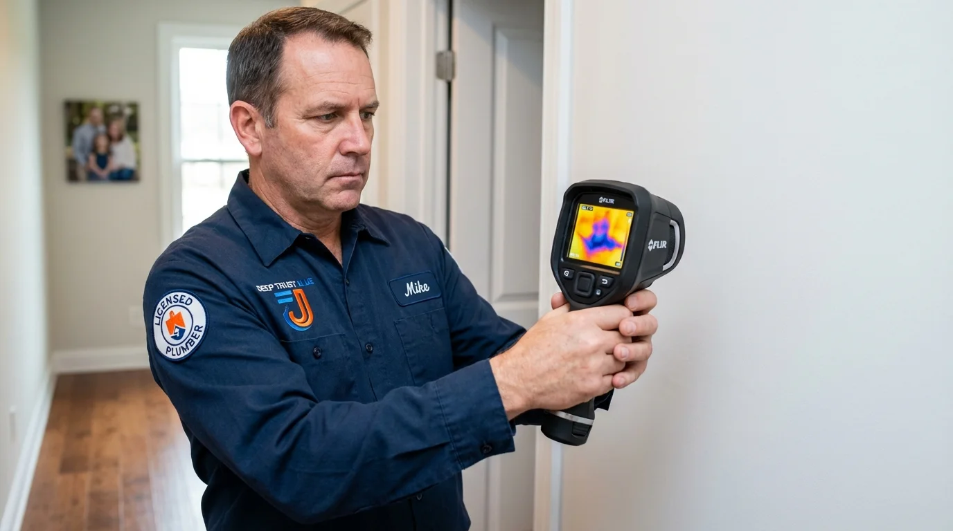 Thermal imaging leak detection by Johns Plumbing LLC in Lyndonville